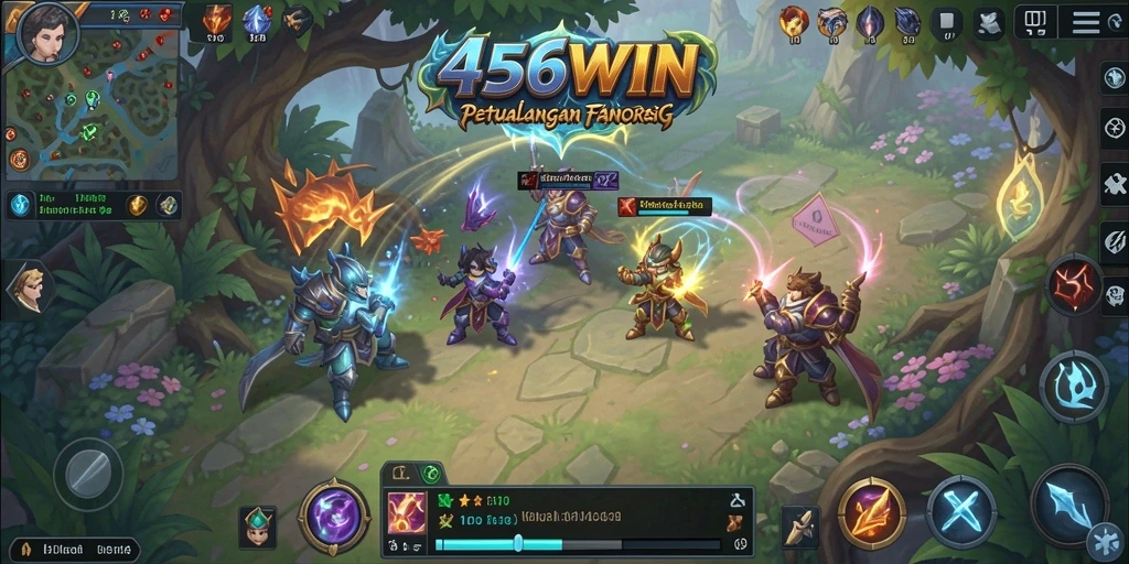 Screenshot utama 456WIN menampilkan aksi pertarungan mendebarkan dalam dunia MMORPG.