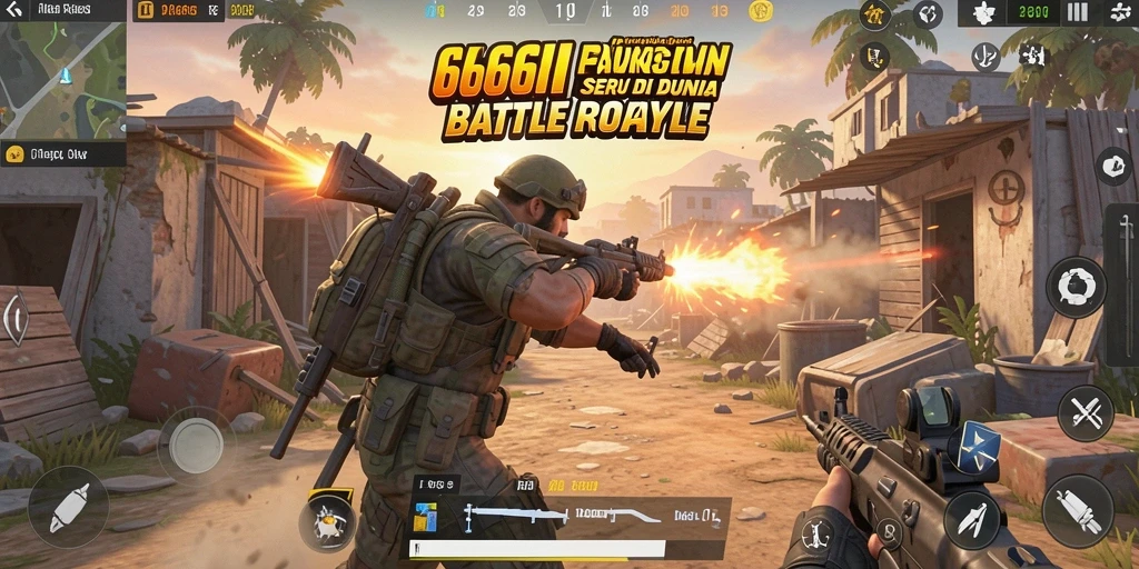 Tampilan gameplay seru dari 666I dalam mode Battle Royale.