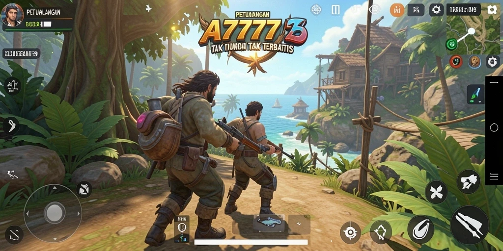 Screenshot A7777 menampilkan pengalaman gameplay Open World yang menakjubkan.