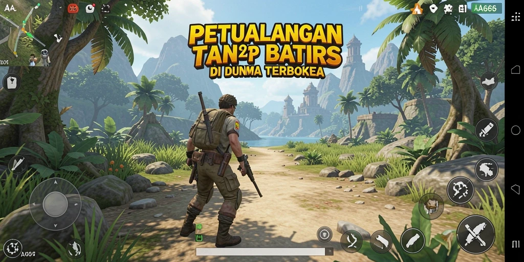Tampilan menakjubkan dari dunia terbuka dalam gameplay AA666.