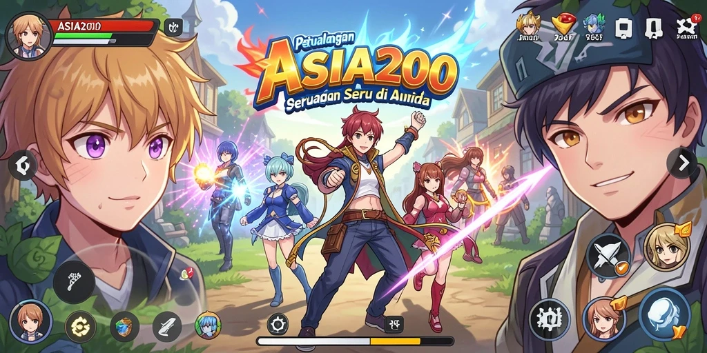 Tampilan gameplay <strong>ASIA200</strong> yang menakjubkan dengan aksi karakter anime.