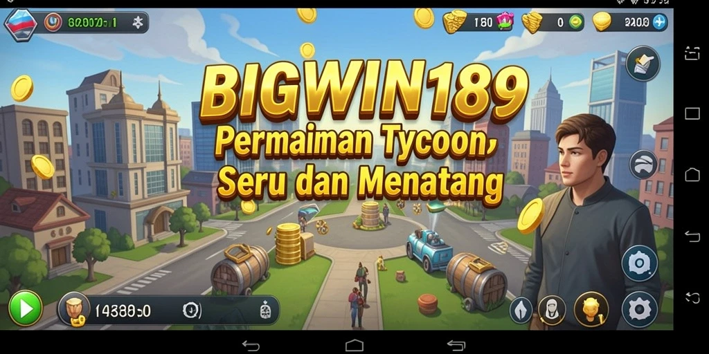 Screenshot gameplay BIGWIN189 menunjukkan keseruan mengelola bisnis tycoon.