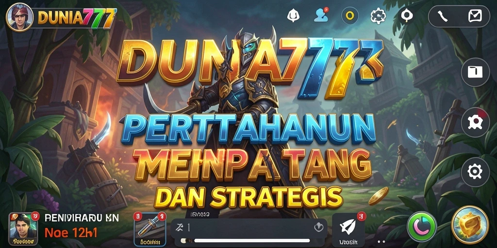 Tampilan permainan Tower Defense yang mendebarkan di DUNIA777.