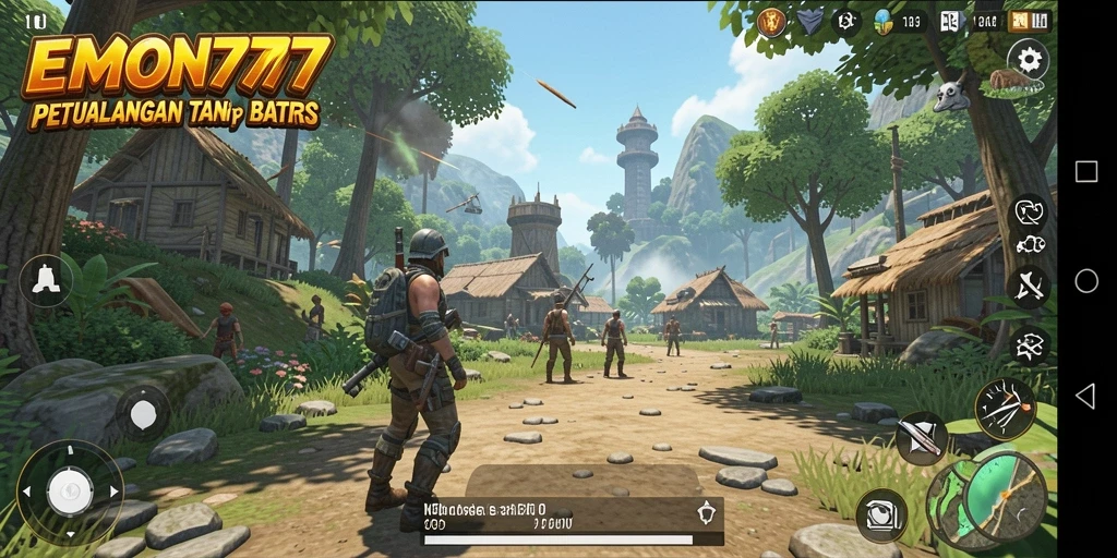 Tampilan gameplay Open World yang mengesankan di EMON777.