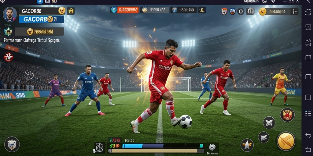 Tangkapan layar utama GACOR88 menunjukkan aksi pertandingan olahraga yang menegangkan.