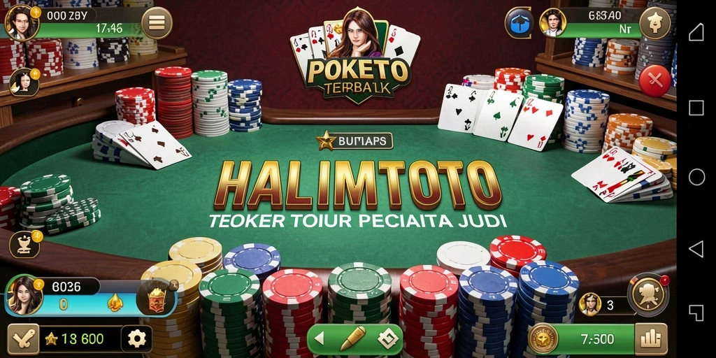 Tampilan screenshot utama HALIMTOTO dengan gameplay Poker yang menarik.