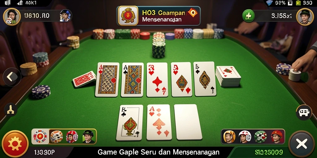 Tampilan menarik dari gameplay Gaple di HO3.