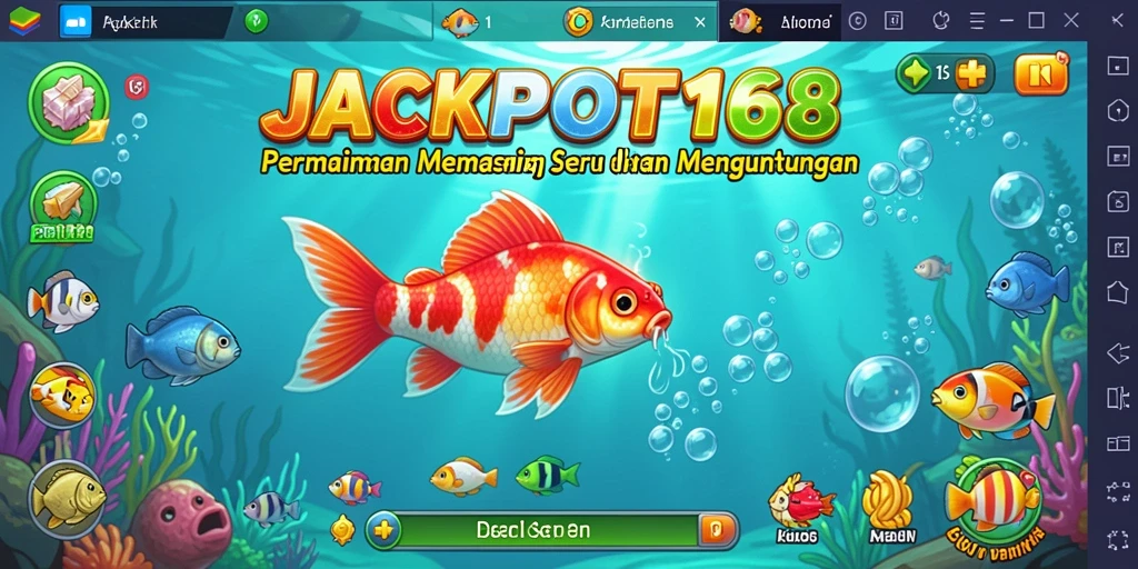 Tampilan gameplay <strong>JACKPOT168</strong> yang menampilkan momen menangkap ikan seru.