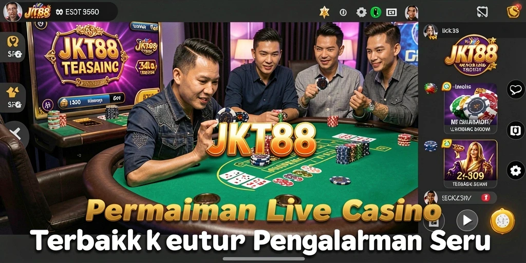 Tampilan gameplay seru di aplikasi JKT88 Live Casino.