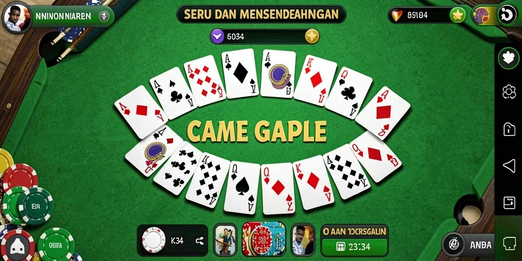 Tampilan menarik dari gameplay Gaple K234 yang seru.