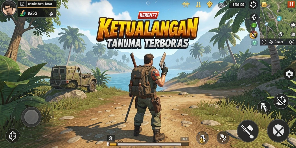 Screenshot KEREN77 menampilkan petualangan seru di dunia terbuka.