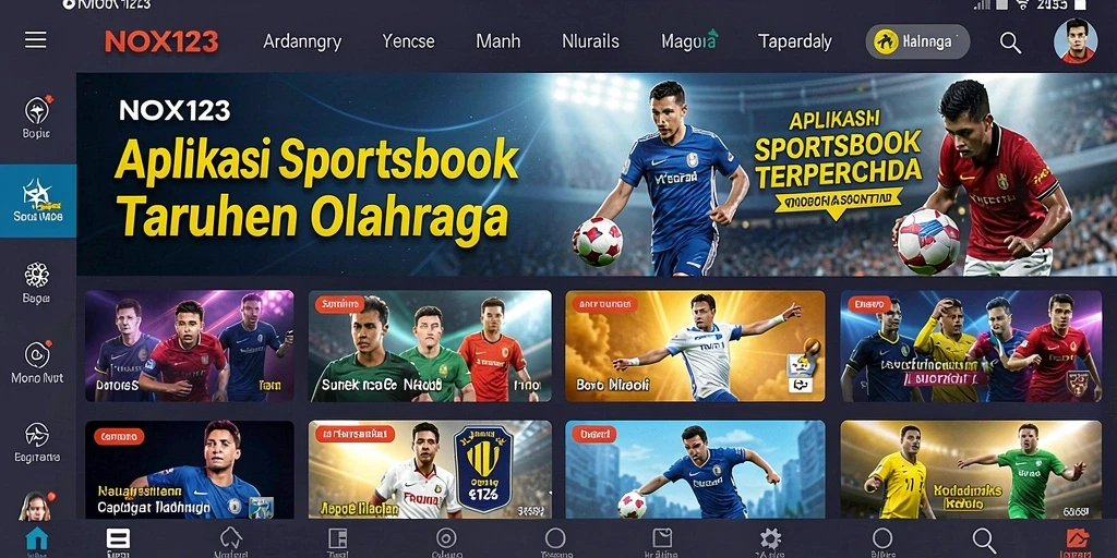 Tampilan antarmuka NOX123 saat memasang taruhan olahraga.