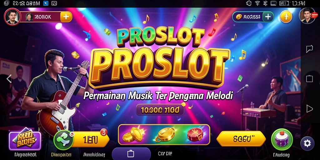 Tampilan gameplay <strong>PROSLOT</strong> dengan berbagai genre musik yang menarik.