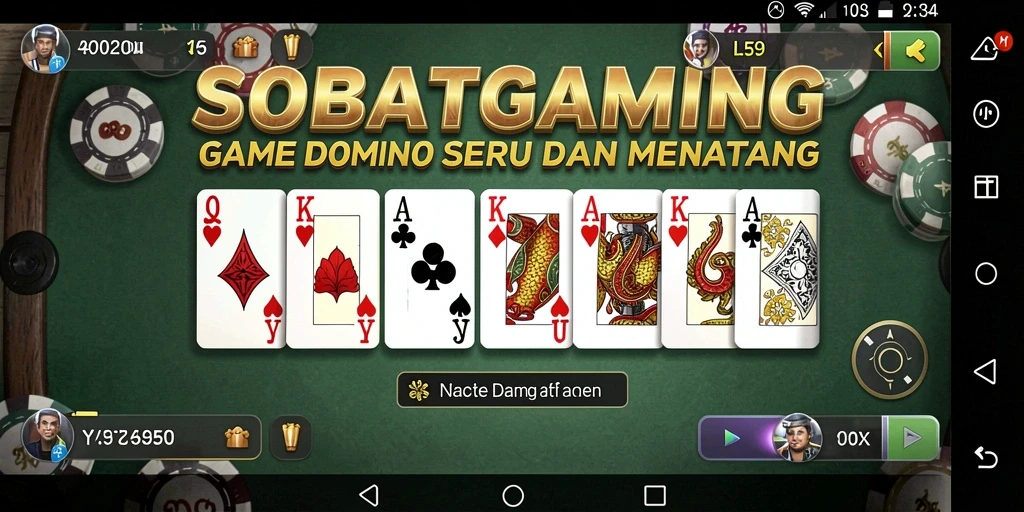 Screenshot mendemonstrasikan gameplay seru permainan Domino di SOBATGAMING.