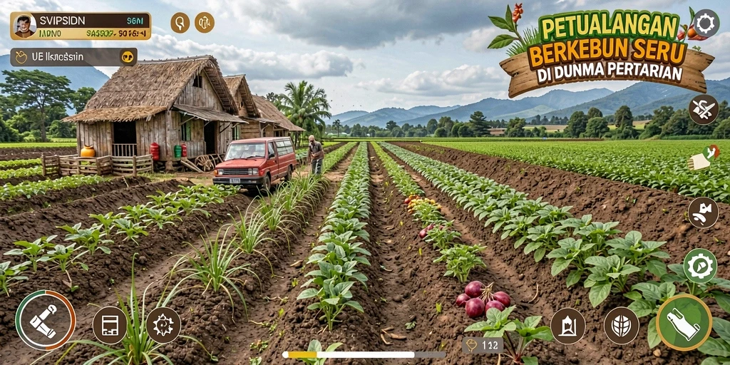 Screenshot menunjukkan keseruan gameplay berkebun di SVIPSIDN.