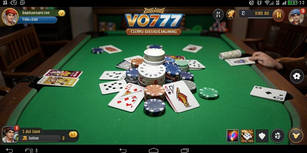 Screenshot utama VO777 menunjukkan momen seru saat bermain Gaple.