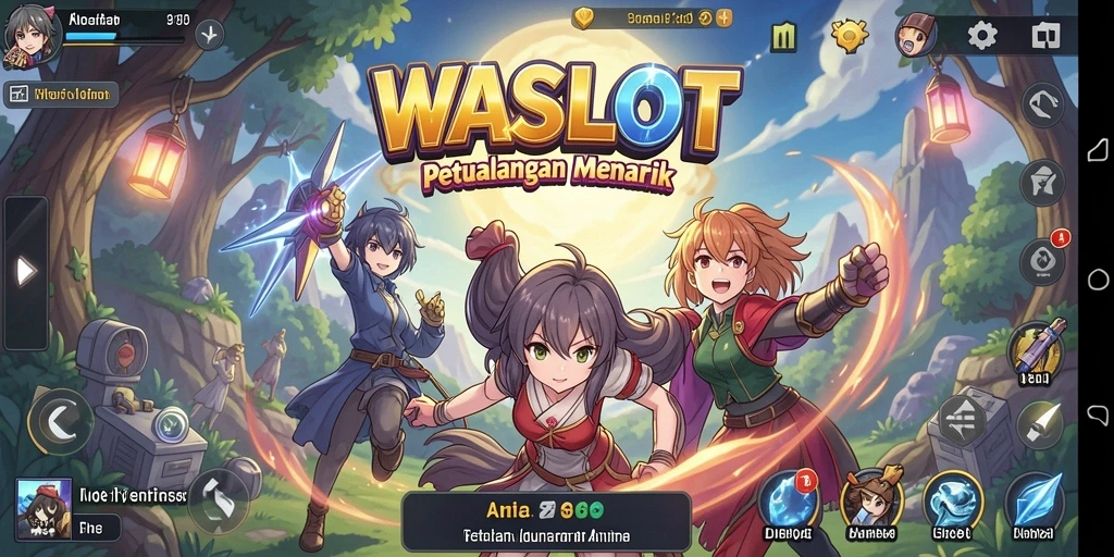 Menggambarkan aksi seru dalam petualangan WASLOT anime.